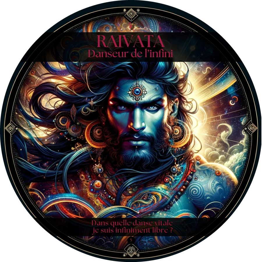 Carte 5 de l'Oracle du Tantra : RAIVATA, Danseur de l'infini