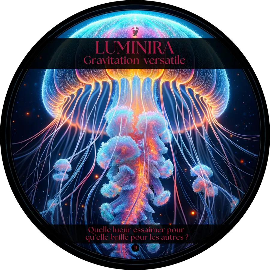 Carte 31 de l'Oracle du Tantra : LUMINIRA, Gravitation versatile