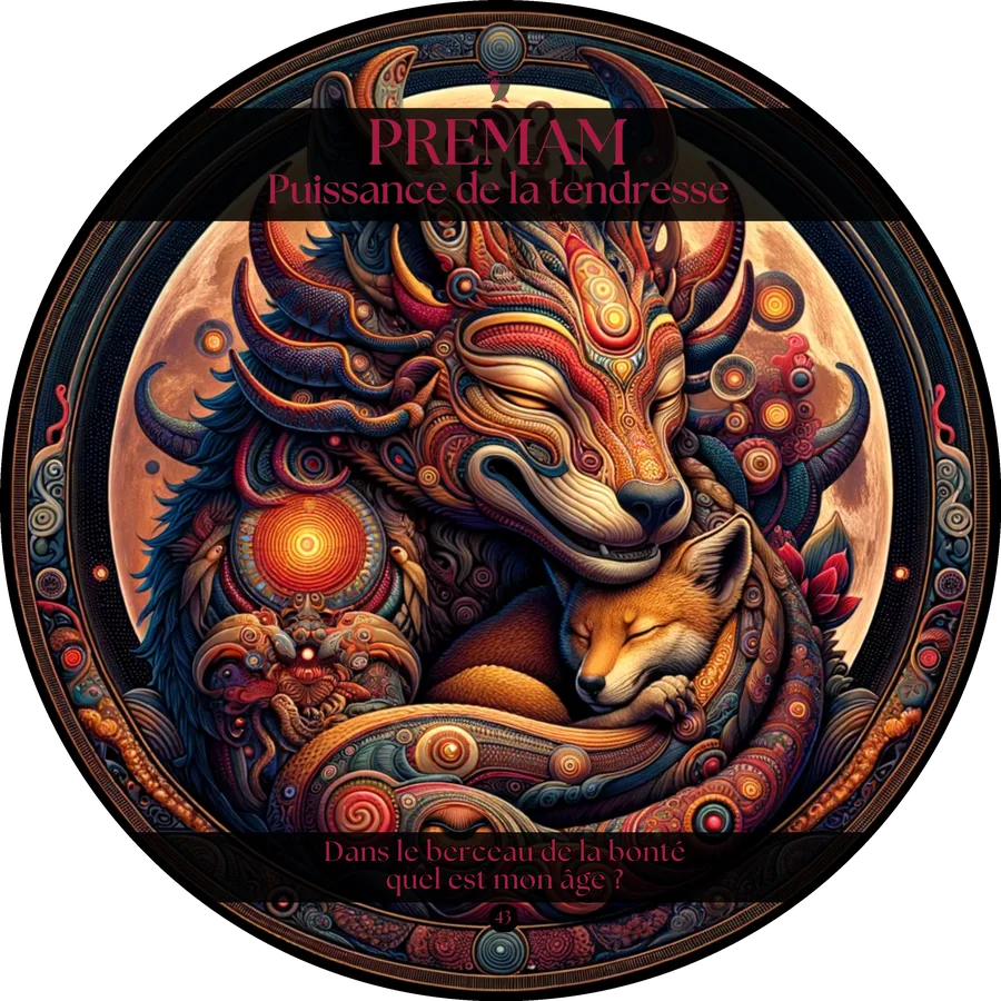 Carte 43 de l'Oracle du Tantra : PREMAM, Puissance de la tendresse